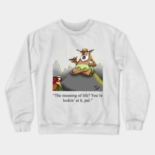 Funny Retirement Meaning of Life Cartoon Sherpa Humor Crewneck Sweatshirt